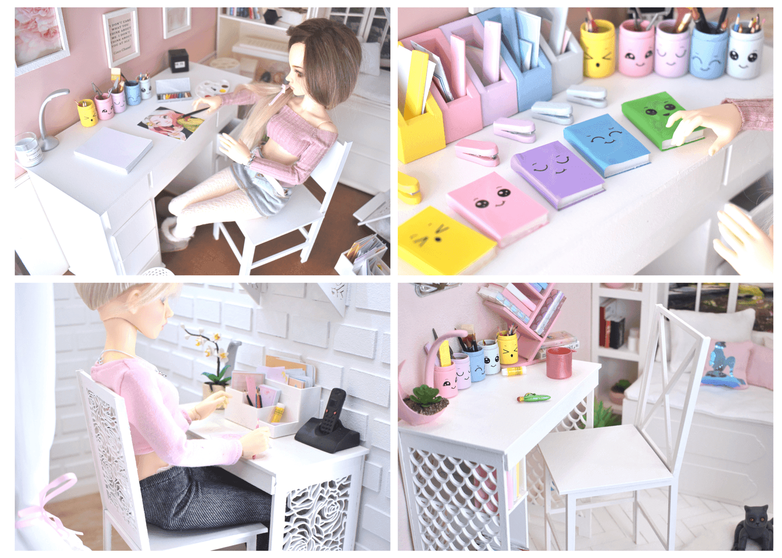 Miniature desks and accessories, all sizes